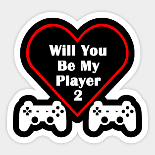 Will You Be My Player Valentine's Day 2 Video Gamer Controller Sticker